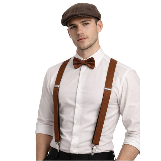 Brown English Gangster Peaky Set