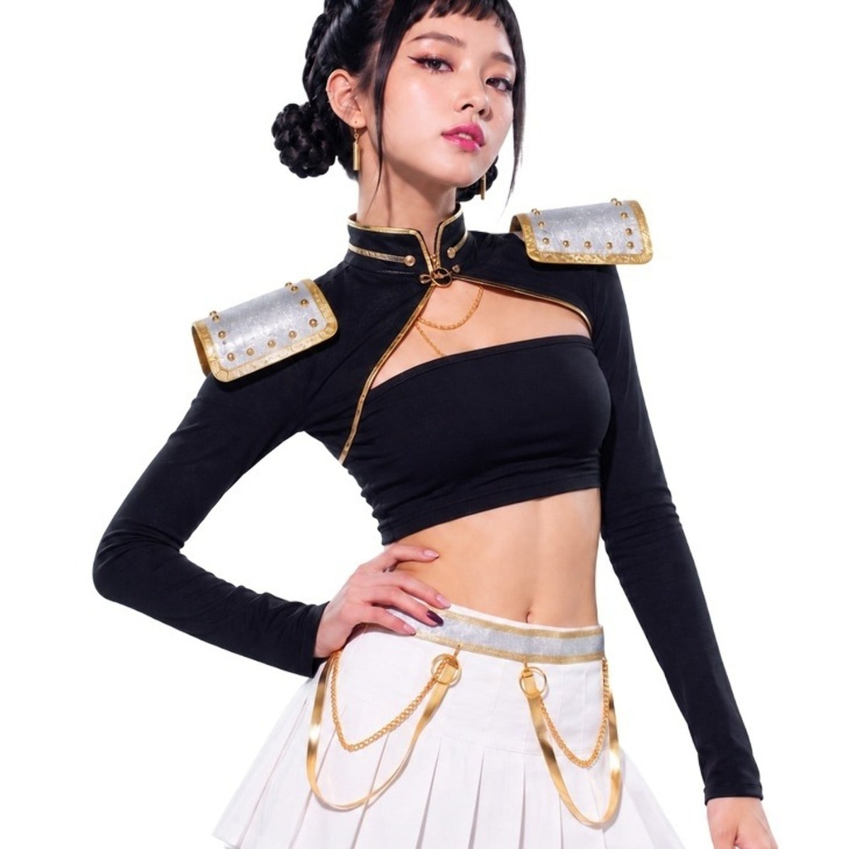 K-Pop Set with Epaulettes and Belt