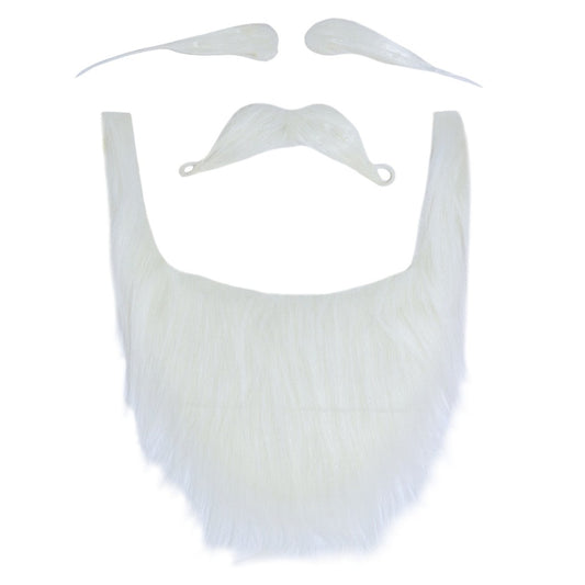 White Santa Claus Beard and Wig Set