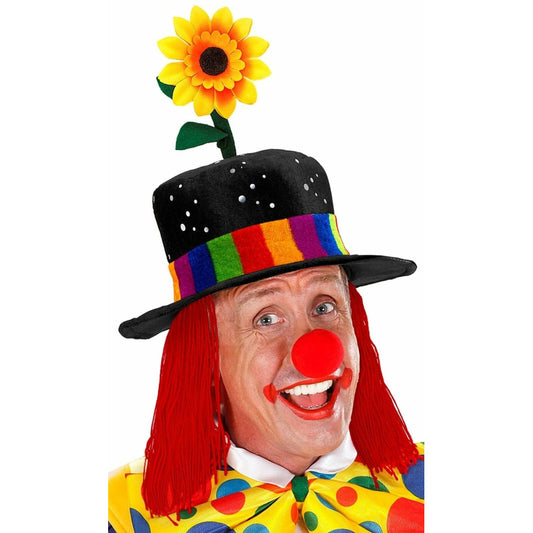 Sombrero de Payaso Negro con pelo | Don Disfraz
