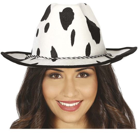 White Cowgirl Hat with Spots