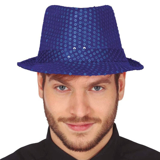 Blue Sequin Eco Gangster Hat