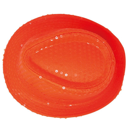 Orange Eco Sequin Gangster Hat