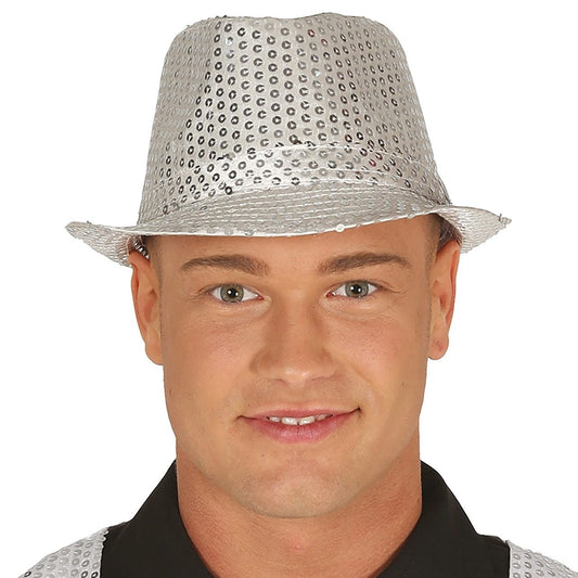Silver Sequin Eco Gangster Hat