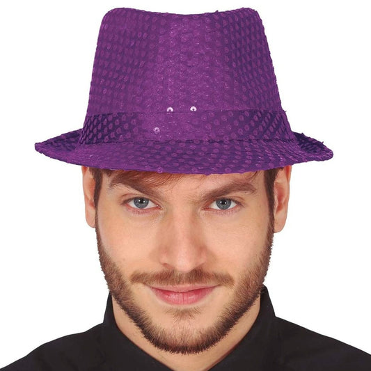 Purple Sequin Eco Gangster Hat