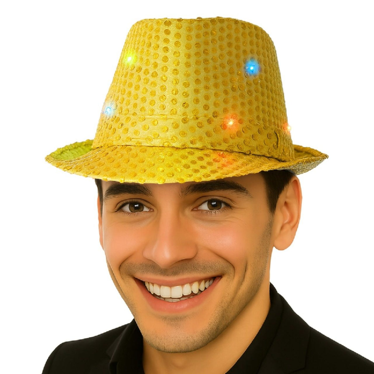 Light-up Gold Sequin Hat