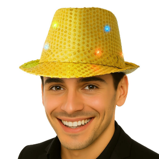 Light-up Gold Sequin Hat