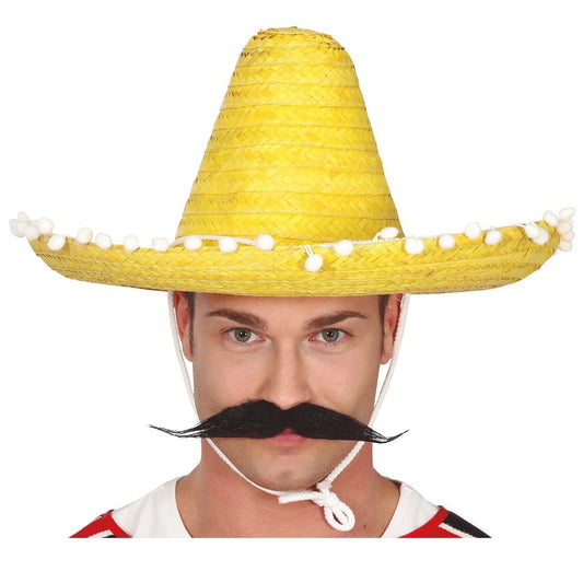 Yellow Mexican Sombrero with Tassels