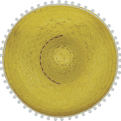 Yellow Mexican Sombrero with Tassels