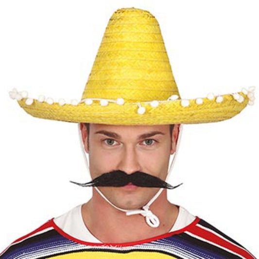 Yellow Mexican Sombrero with Tassels