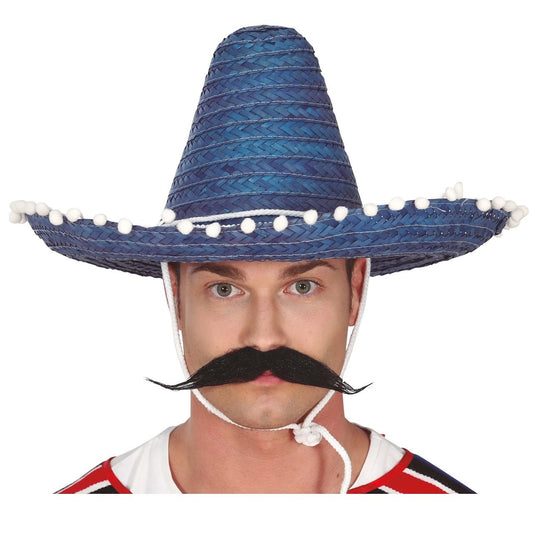 Blue Mexican Hat with Tassels