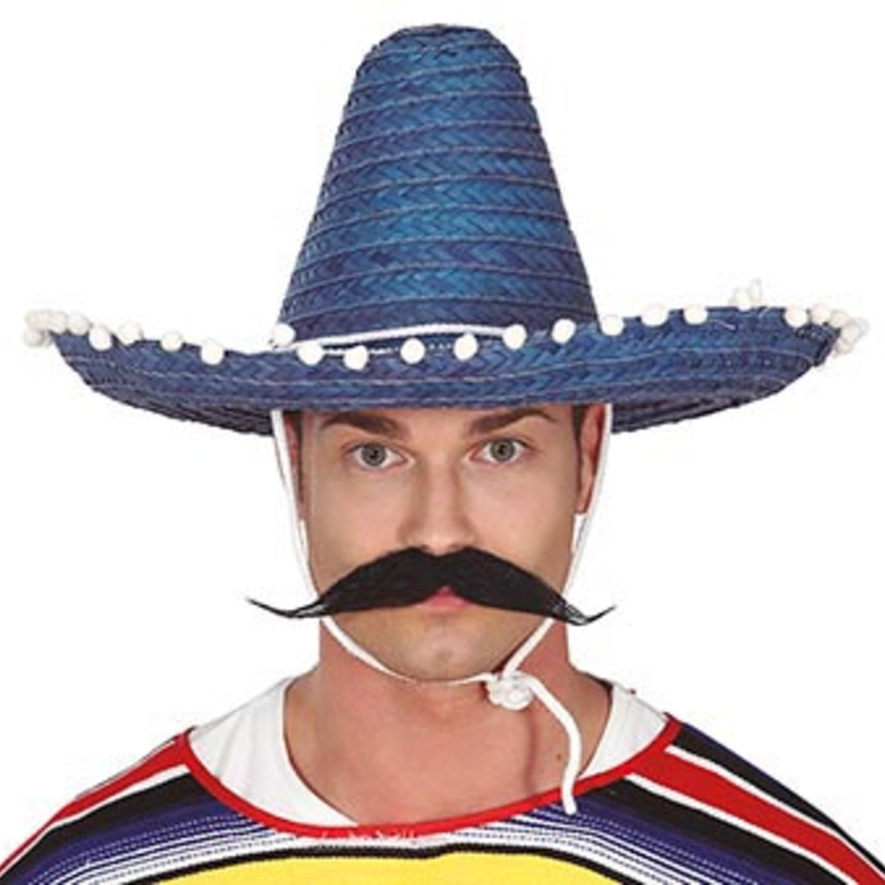 Blue Mexican Hat with Tassels