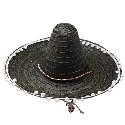 Black Mexican Hat with Tassels