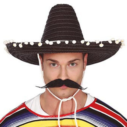Black Mexican Hat with Tassels