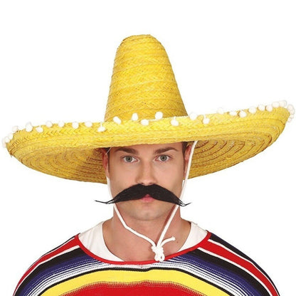 Large Yellow Mexican Straw Hat
