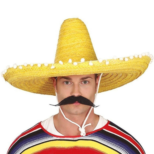 Large Yellow Mexican Straw Hat