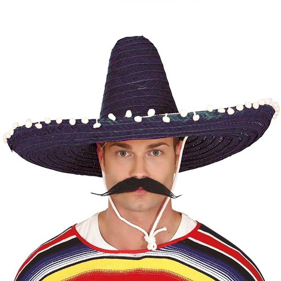 Large Dark Mexican Straw Hat