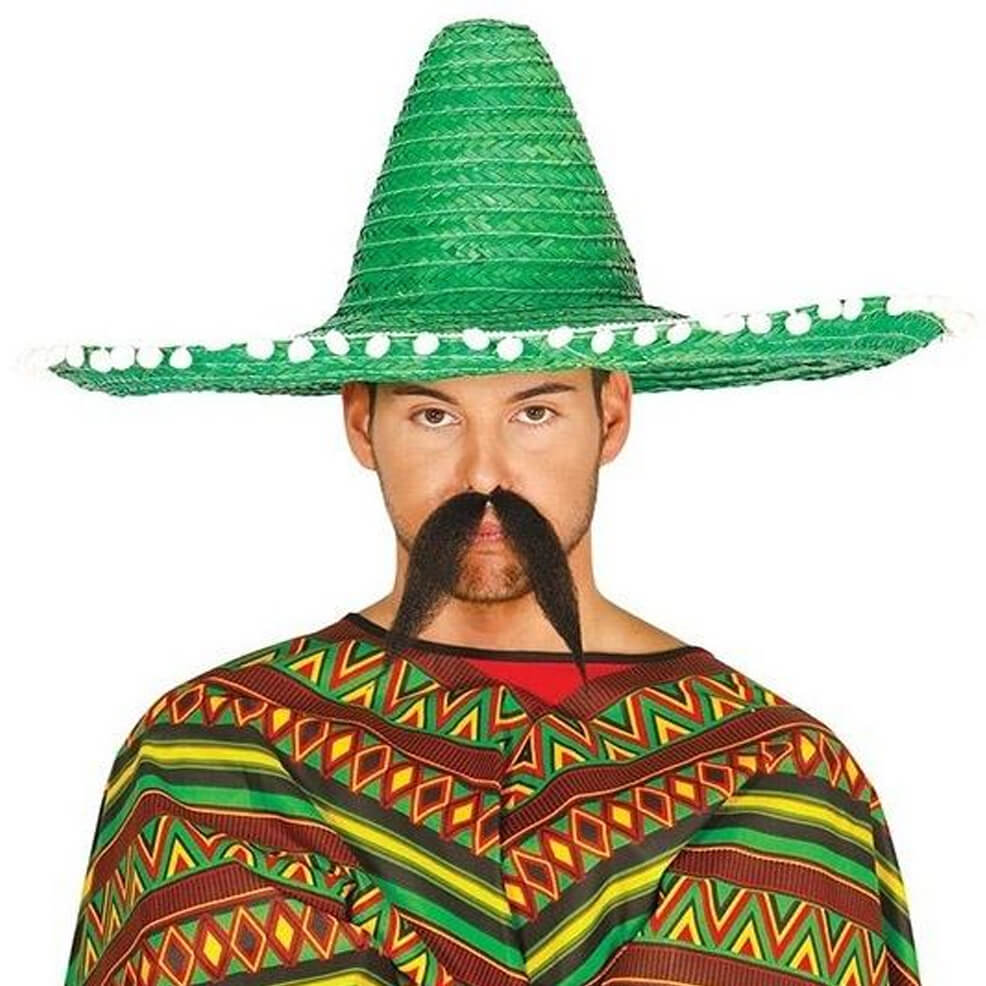 Large Green Mexican Straw Hat
