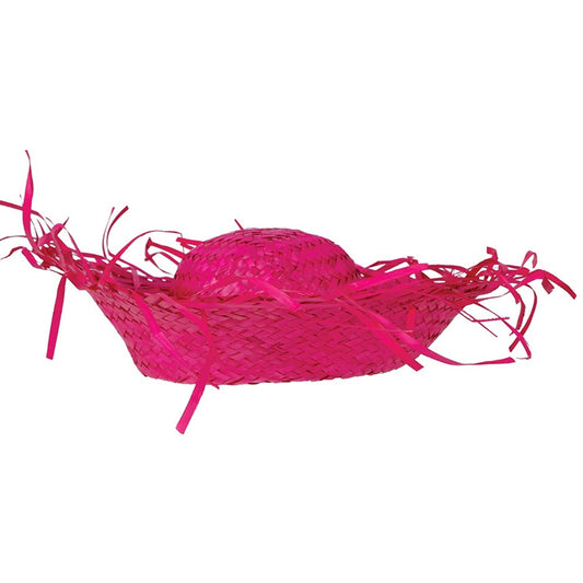 Fuchsia Straw Hat