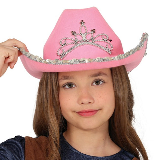 Pink Cowgirl Crown Hat Girls