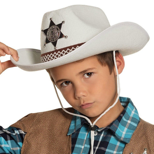 Kids White Sheriff Cowboy Hat