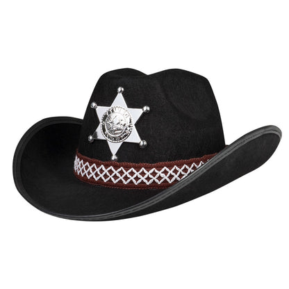 Kids Black Sheriff Cowboy Hat