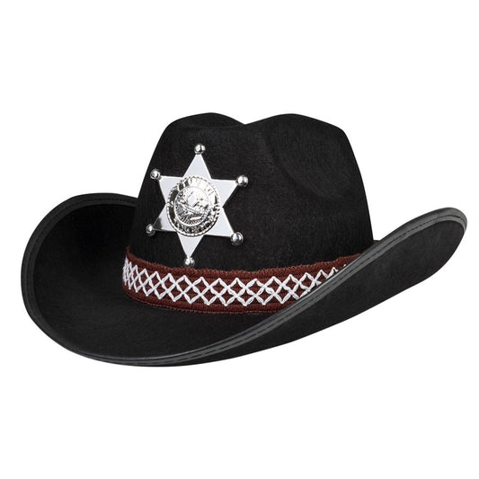 Kids Black Sheriff Cowboy Hat