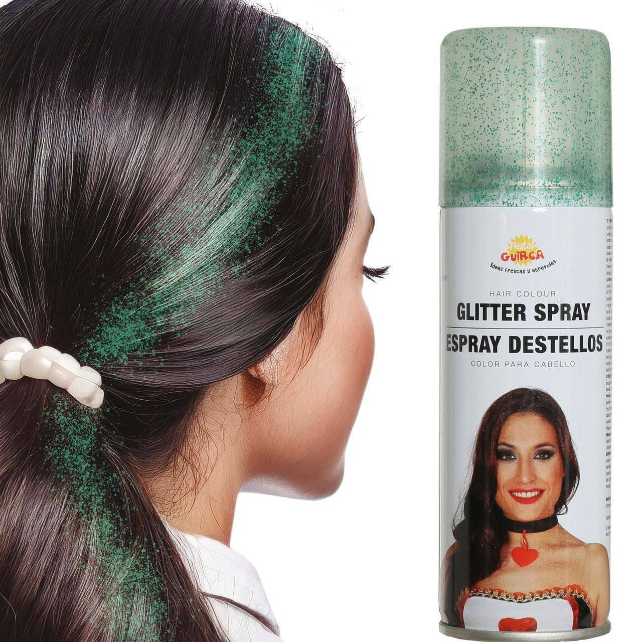 Green Glitter Hair Spray