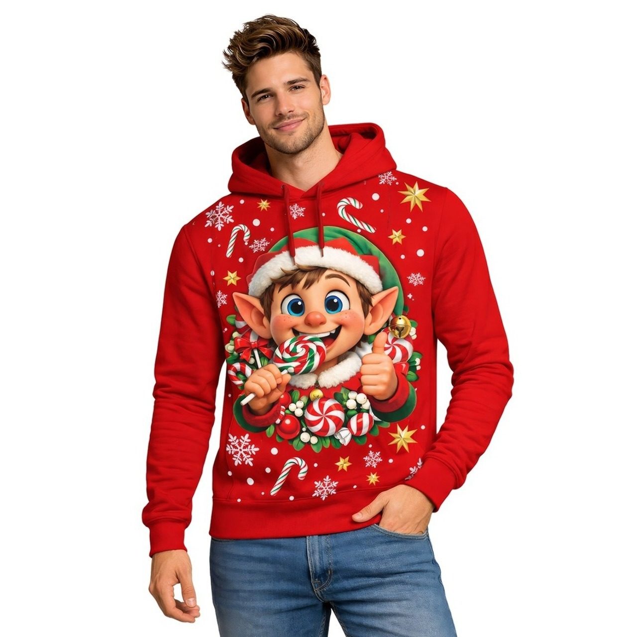 Mens Christmas Elf Sweatshirt