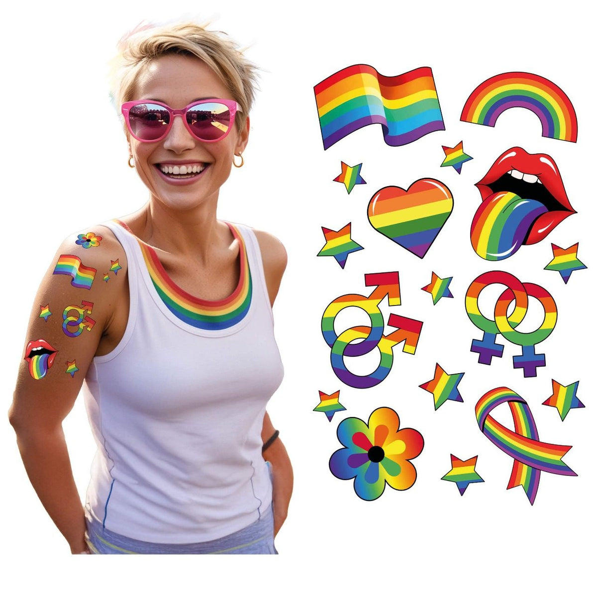 Multicolour Gay Pride Tattoos