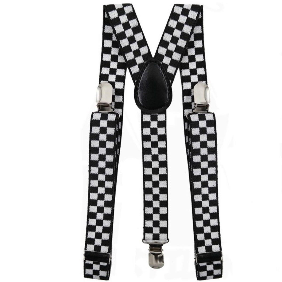 Black and White Check Braces