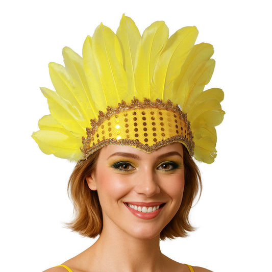 Yellow Feather Headdress Eco
