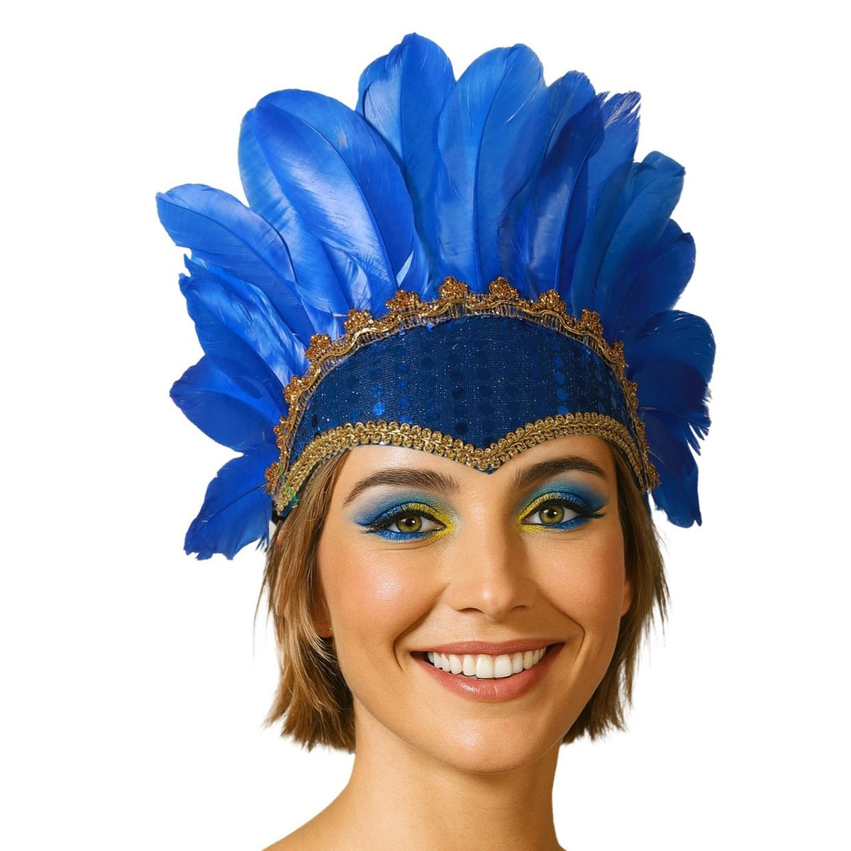 Blue Eco Feather Headdress