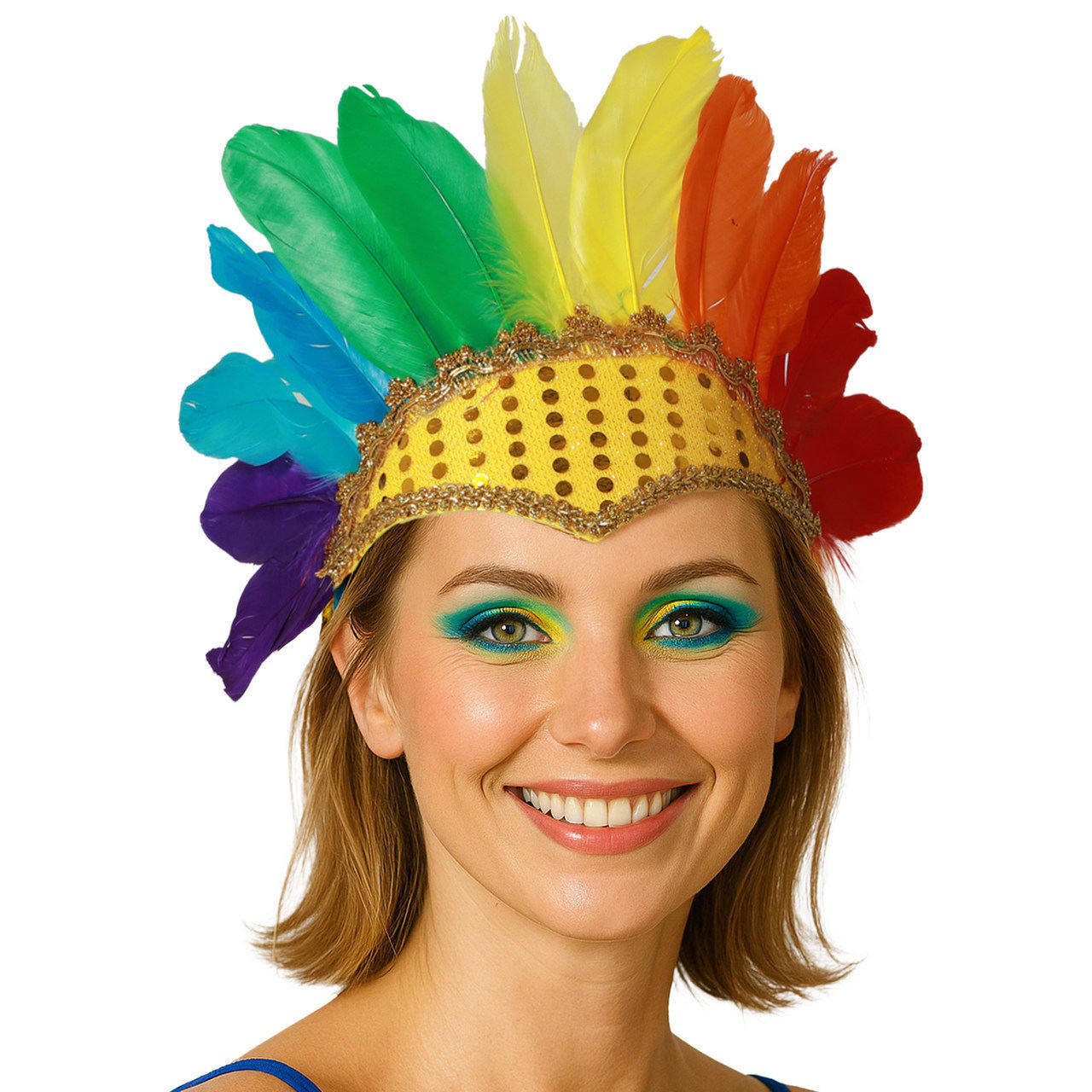 Eco Multicolour Feather Headdress