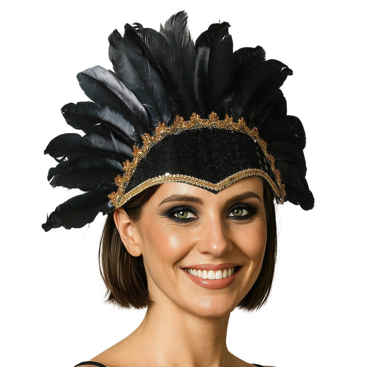 Black Eco Feather Headdress