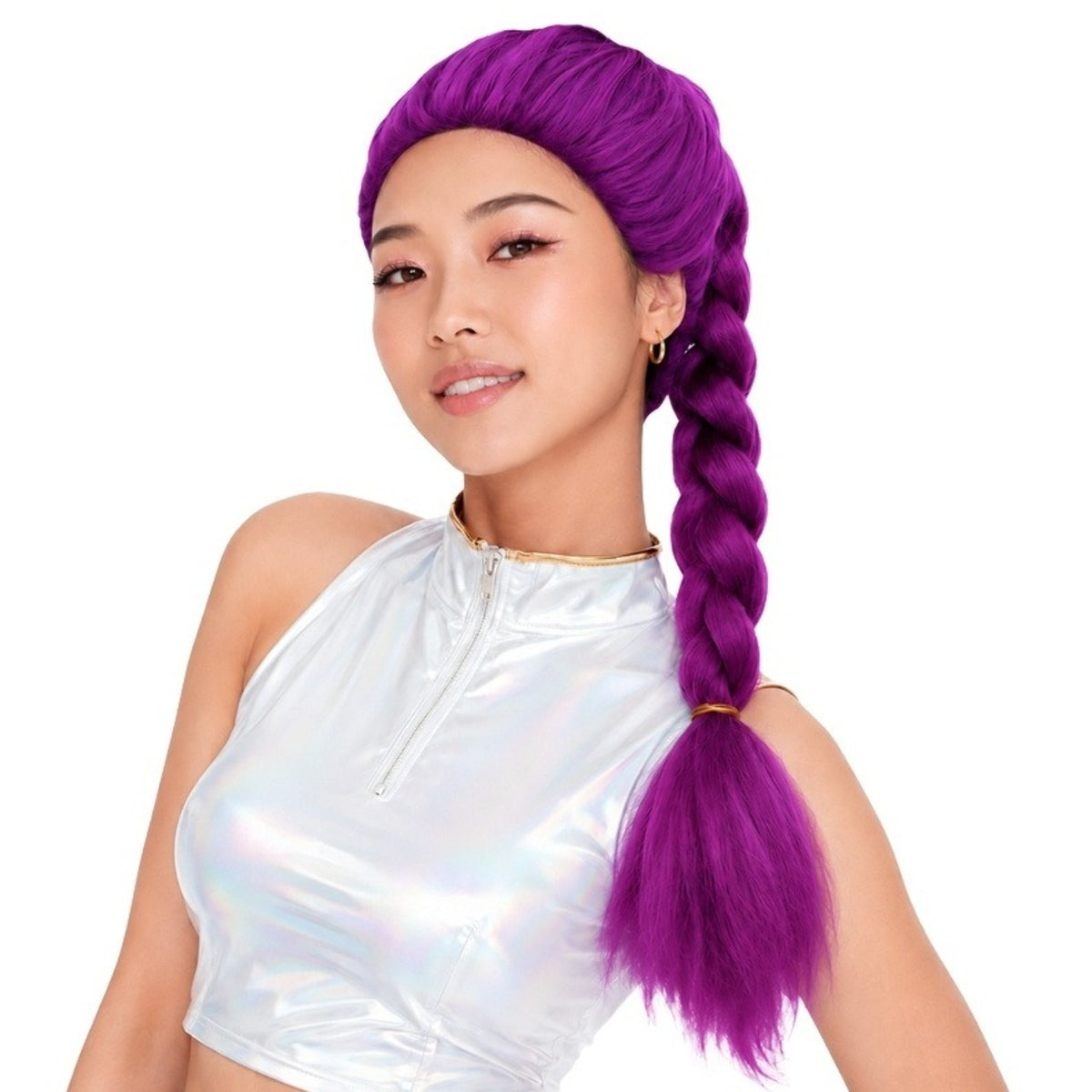 Lilac K-Pop Singer Braid with Elastic Band