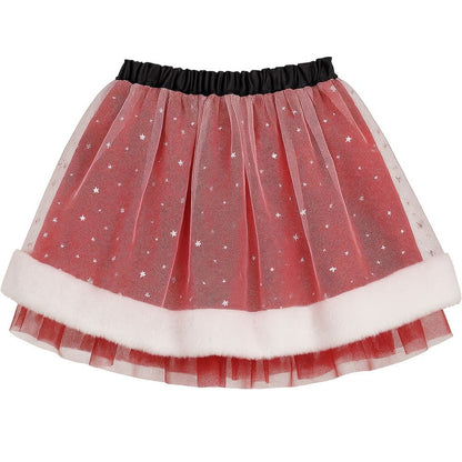 Girls Mrs Claus Tutu Skirt