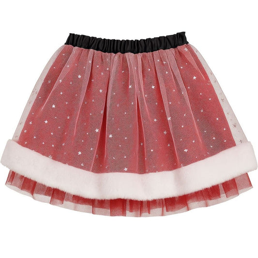 Girls Mrs Claus Tutu Skirt