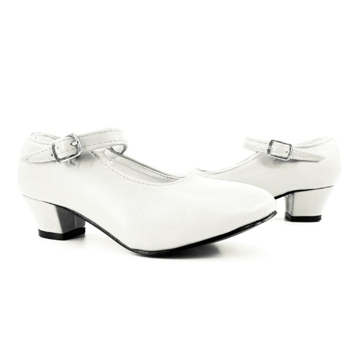 Kids Plain White Flamenco Shoes