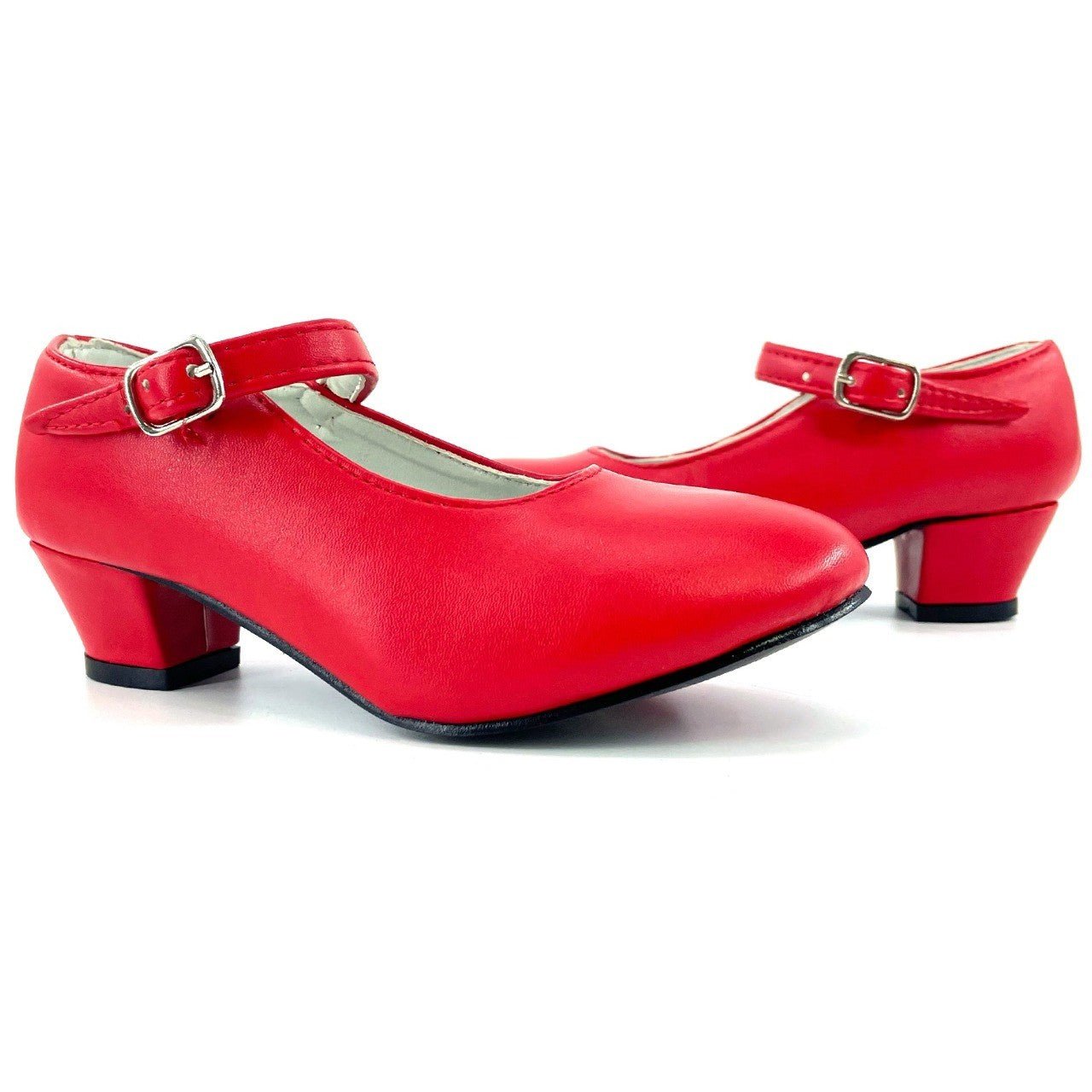 Kids Plain Red Flamenco Shoes