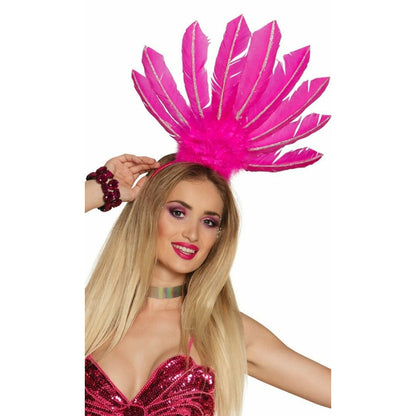 Tocado de Plumas Rosa | Don Disfraz