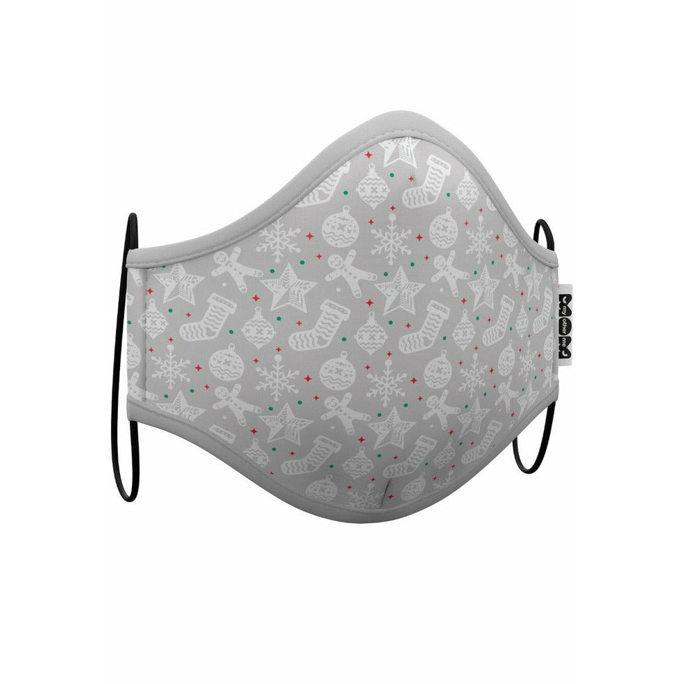 Mascarilla de tela Navidad Gris para adulto | Don Disfraz