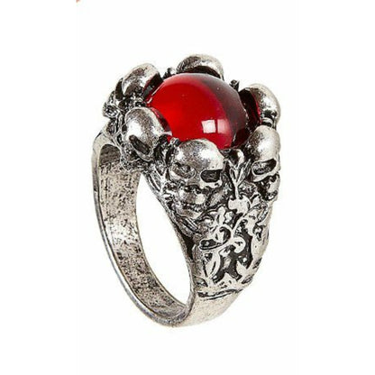 Anillo Rojo Calaveras | Don Disfraz