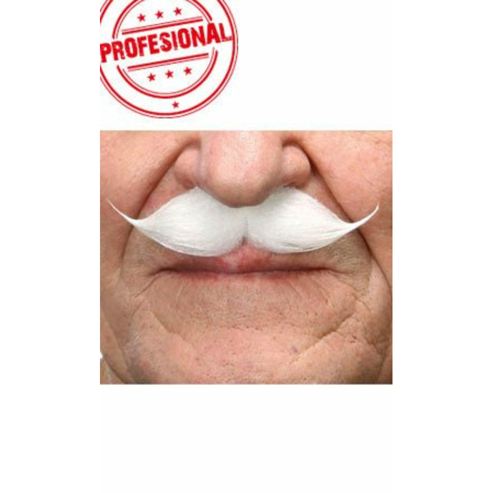 Bigote Blanco Profesional 003-MD | Don Disfraz