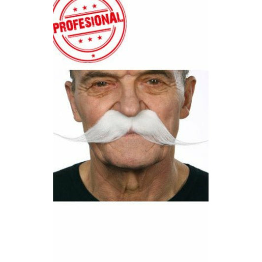 Bigote Blanco Profesional 012-LG | Don Disfraz