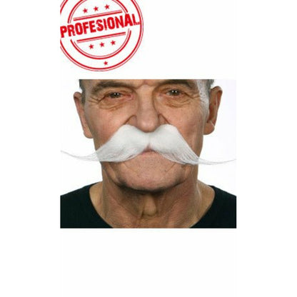 Bigote Blanco Profesional 012-LG | Don Disfraz