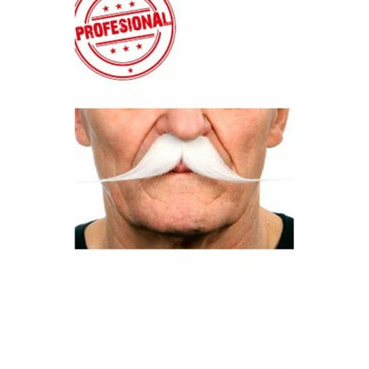 Bigote Blanco Profesional 044-LG | Don Disfraz