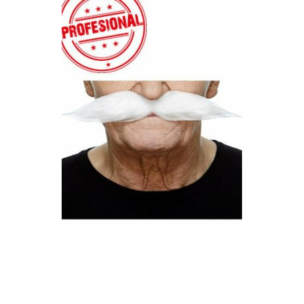 Bigote Blanco Profesional 068-ME | Don Disfraz