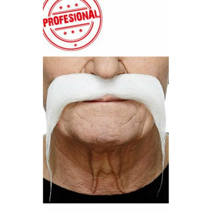 Bigote Blanco Profesional 081-LG | Don Disfraz