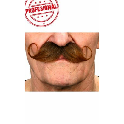 Bigote Castaño Profesional 037-LA | Don Disfraz